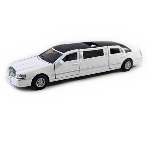 1999 Lincoln Town Car Stretch Limousine fehér hátrahúzós autó 1:38