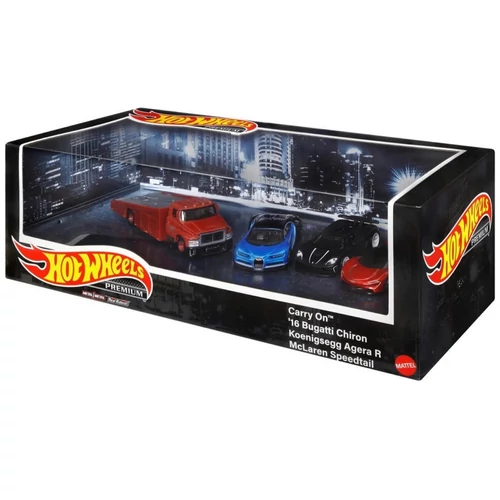 Carry On '16 Bugatti Chiron Koenigsegg  Agera R McLaren Speedtail Premium Hotwheels model auto 1:64 szett