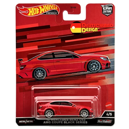 Deutschland Design '12 Mercedes-Benz C63 AMG coupe black series piros #4/5 Premium Hotwheels 1:64 