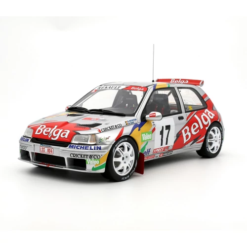 Renault Clio Maxi Kit Car #17 B.Munster Ypres Rally ezüst 1995 modell autó 1:18 