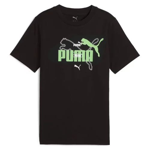 Puma ESS logo LAB Summer junior gyerek póló, fekete-zöld-fehér, S25