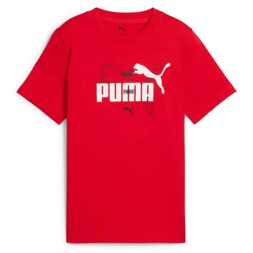 Puma ESS logo LAB Summer junior gyerek póló, piros-fehér-fekete, S25