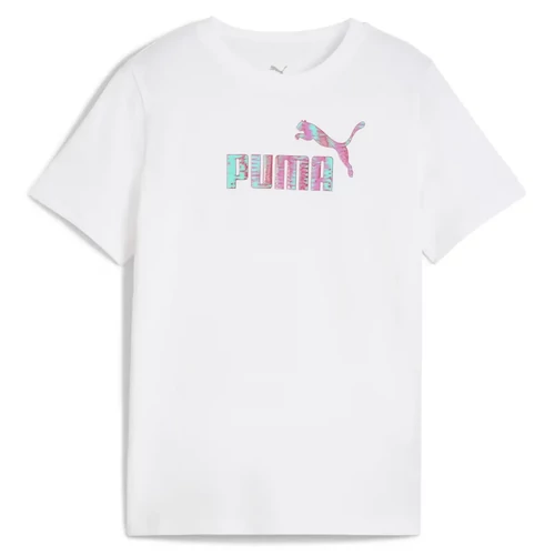 Puma NATURE 2.0 junior gyerek póló, fehér-lila-türkiz, S25